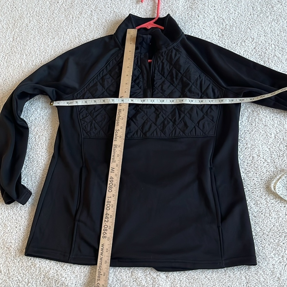 Avia Activewear Long Sleeves 1/4 Zip Quilted Front  Pocket Top Hoddie Sz M Black - Picture 7 of 9